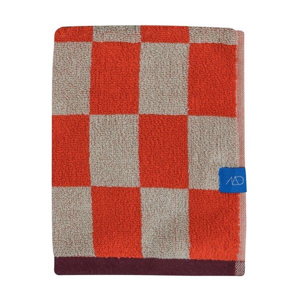 Oranžno-bež frotirna brisača iz organskega bombaža 50x90 cm Retro – Mette Ditmer Denmark