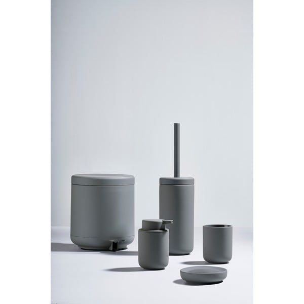 Siv kopalniški koš za odpadke s pedalom Zone UME, 4 l-image-1