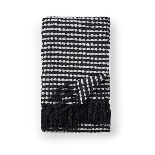 Črna odeja 125x150 cm Stab Stitch – Catherine Lansfield