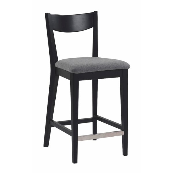 Črn barski stolček s sivim sedežem Rowico Dylan