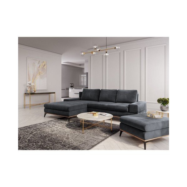 Temno siv žameten tabure Windsor & Co Sofas Astre-image-3