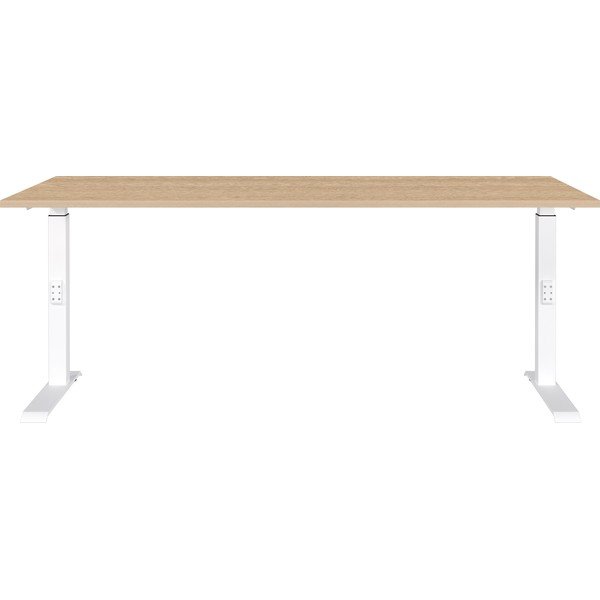 Pisalna miza z nastavljivo višino z mizno ploščo v hrastovem dekorju 80x180 cm Downey – Germania-image-1