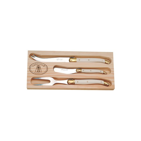 Komplet 3 nožev za kremni sir v leseni embalaži Jean Dubost