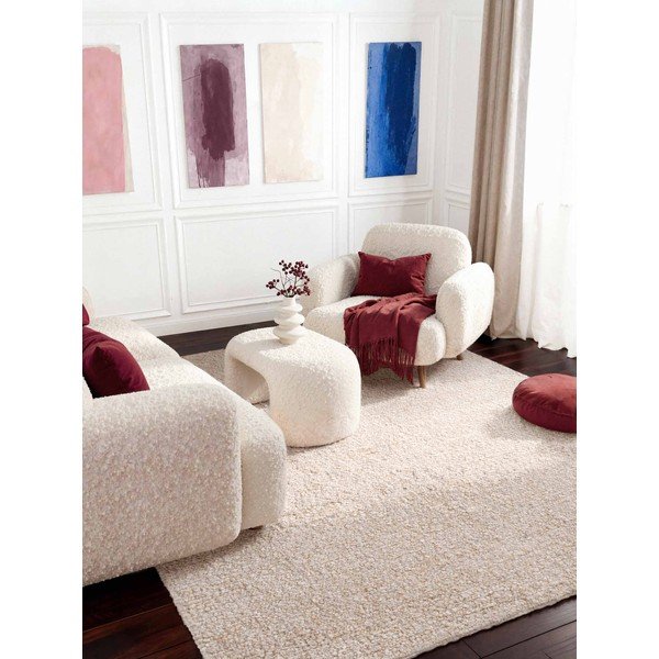 Kremno bela ročno tkana bouclé preproga 200x290 cm Notting Hill Portobello – Ted Baker-image-1