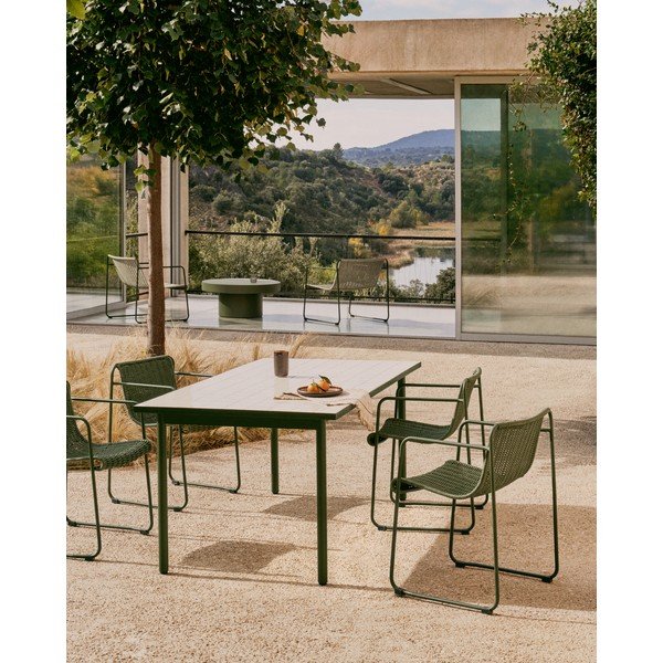 Jeklena vrtna miza 91x182 cm Maurina – Kave Home-image-1