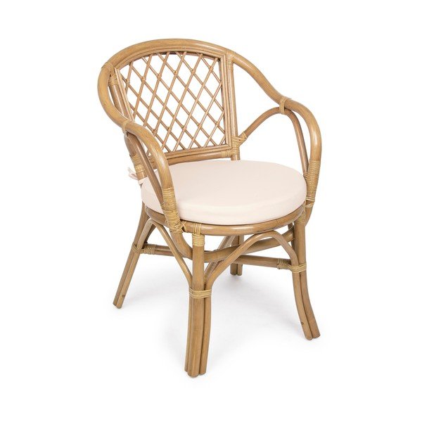 Vrtni stol iz masivnega lesa in ratana v naravni barvi Athina – Bizzotto