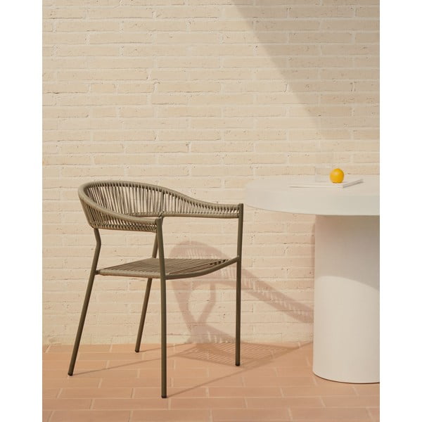 Kaki zeleni jedilni stoli iz umetnega ratana v kompletu 4 ks Futadera – Kave Home-image-1