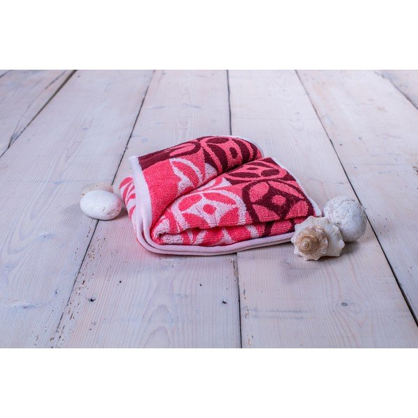 Rožnata bombažna brisača 70x140 cm Compass – JAHU collections-image-1