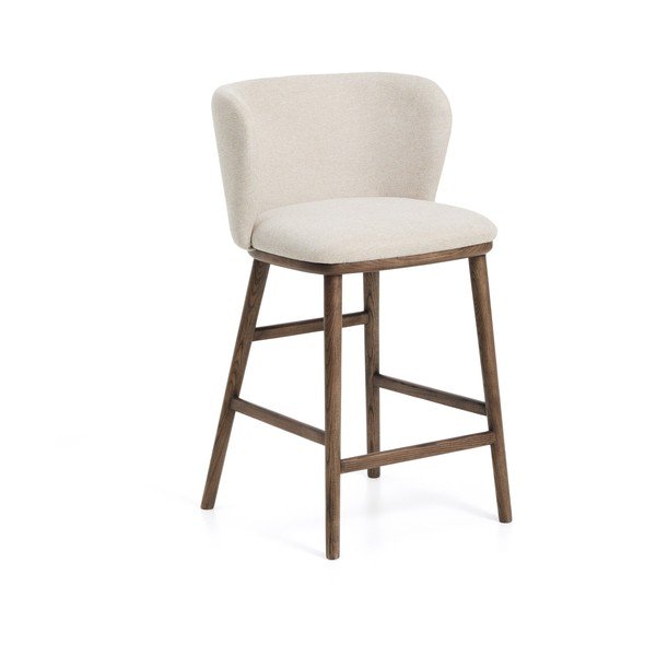 Bež oblazinjen barski stol (višina sedeža 65 cm) Ciselia – Kave Home