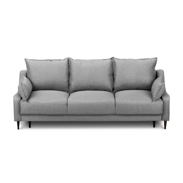 Siva raztegljiva sedežna garnitura s shranjevanjem Mazzini Sofas Ancolie, 215 cm