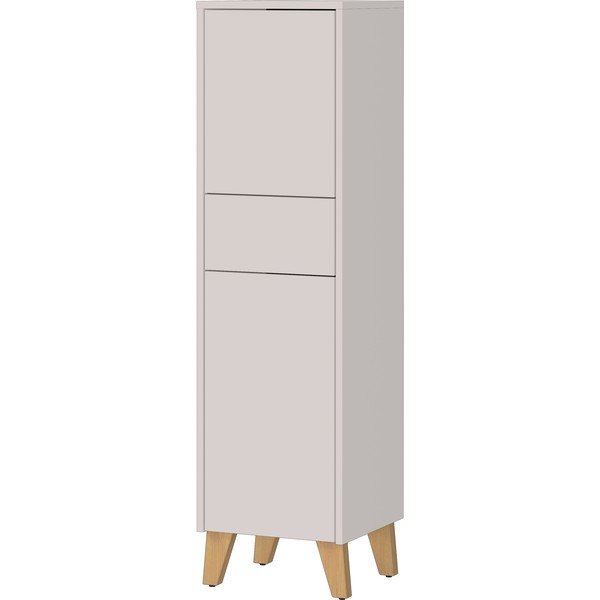 Kremno bela visoka kopalniška omarica v mat dekorju 33x123 cm Arnea – Germania