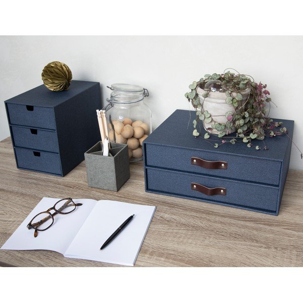 Temno moder namizni predalnik Bigso Box of Sweden Birger, 33 x 25,5 cm-image-1