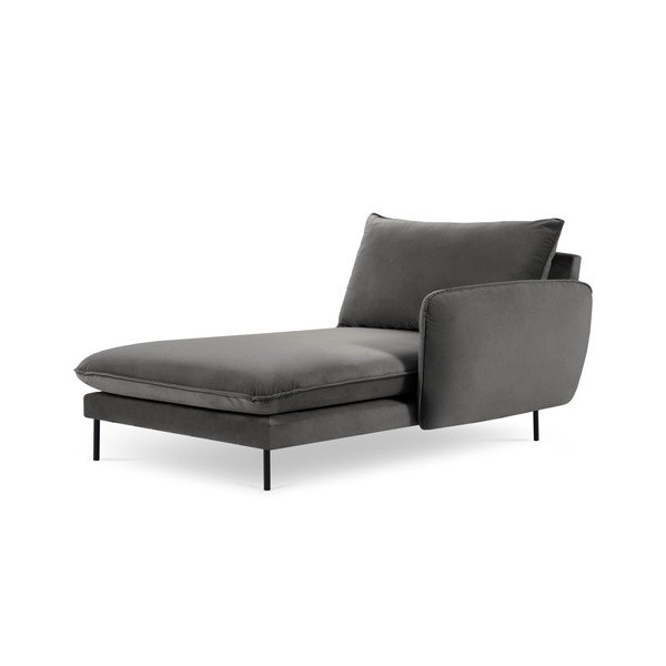 Temno siv žametni ležalnik Cosmopolitan Design Vienna, desni kot-image-2