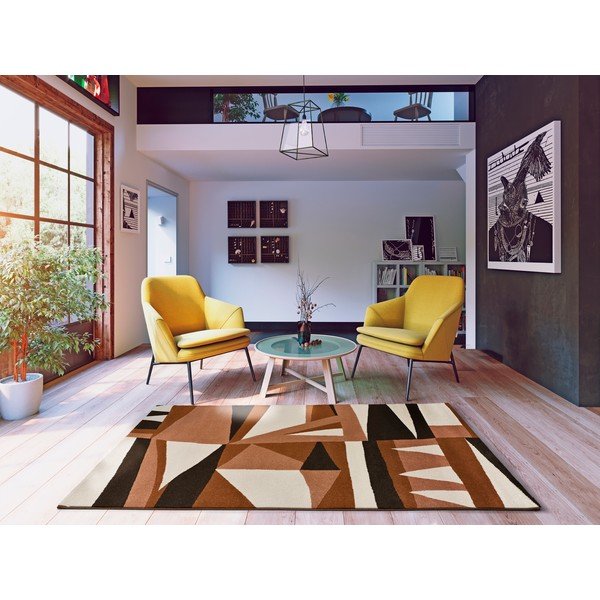 Oranžno-kremno bela preproga 135x190 cm Ashley - Universal-image-1