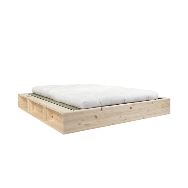 Dvoposteljna postelja iz masivnega lesa s futonom in tatamijem Comfort Karup Design, 160 x 200 cm