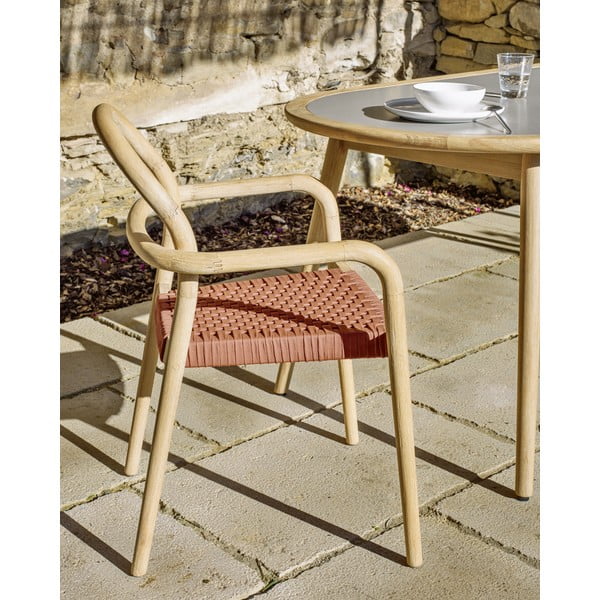 Vrtni stol iz evkaliptusovega lesa v barvi terakote Kave Home Sheryl-image-4