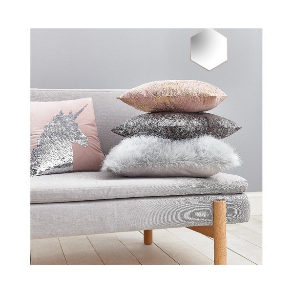Bela prevleka za vzglavnik iz umetnega krzna Catherine Lansfield Metallic Fur, 45 x 45 cm-image-1