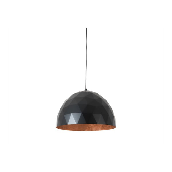 Črna viseča svetilka z detajli v barvi bakra Custom Form Leonard, ø 50 cm