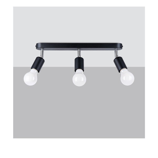 Črna kovinska stropna svetilka ø 6 cm Brando – Sollux-image-2