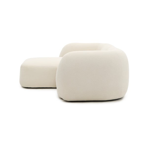 Kremno bela kotna sedežna garnitura iz šenilje (levi kot/z ležalnikom) Martina – Kave Home-image-3