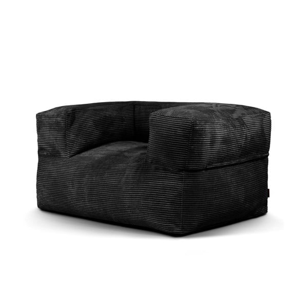 Črna vreča za sedenje iz rebrastega žameta MooG – SLOWDOWN