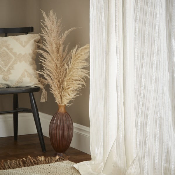 Bela prosojna zavesa iz tančice 140x229 cm Zofia Broderie Anglaise – Pineapple Elephant-image-3