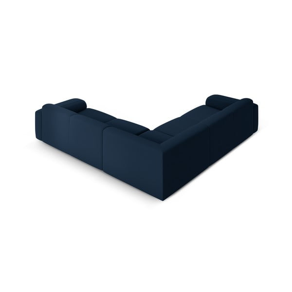 Temno modra kotna sedežna garnitura iz tkanine bouclé (s kotom po izbiri/v obliki črke L) Molino – Micadoni Home-image-3