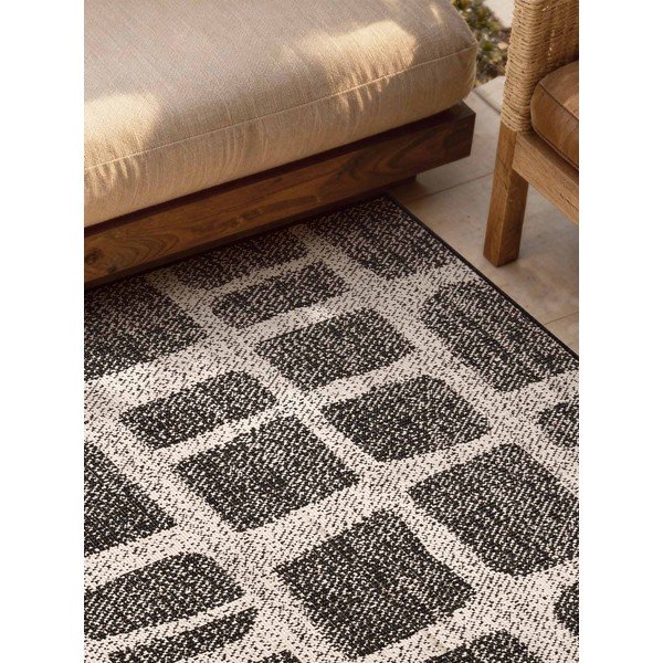 Črna/kremno bela notranja in zunanja preproga 120x170 cm Haringey Ruskin – Ted Baker-image-2