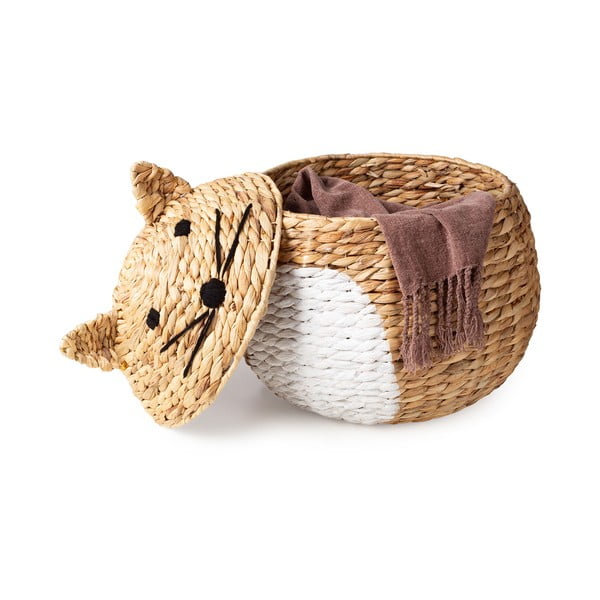 Otroška škatla za shranjevanje iz vodne hijacinte v naravni barvi ø 40x43 cm Cat – Compactor-image-4