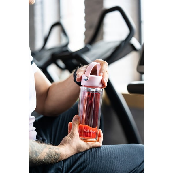 Rožnata steklena steklenica za vodo 350 ml Fuori – Vialli Design-image-4