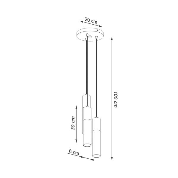Črna viseča svetilka ø 6 cm Paul – Sollux-image-4