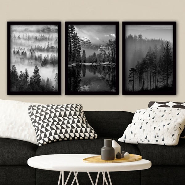 Slike v kompletu 3 ks 35x45 cm Black & White – Wallity-image-1