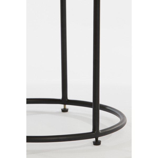 Usnjene okrogle stranske mizice v kompletu 2 kos ø 53 cm Jairo - Light & Living-image-1