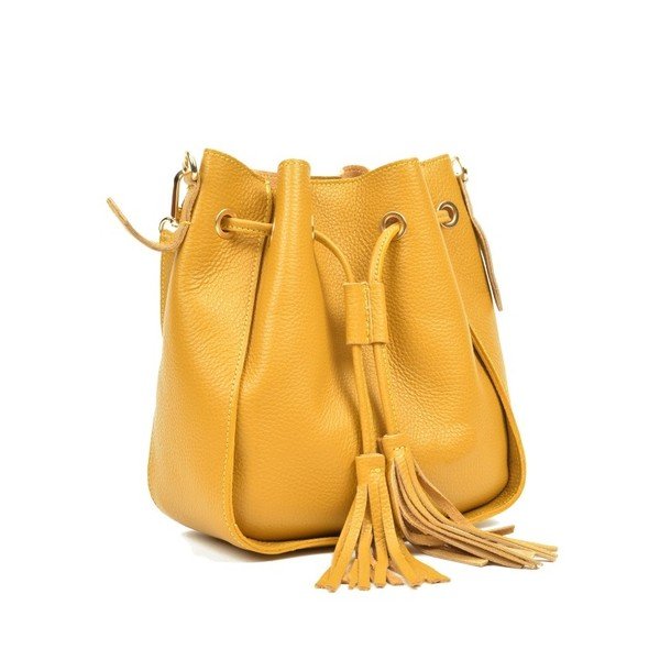 Rumena usnjena torbica Carla Ferreri Jessie-image-3