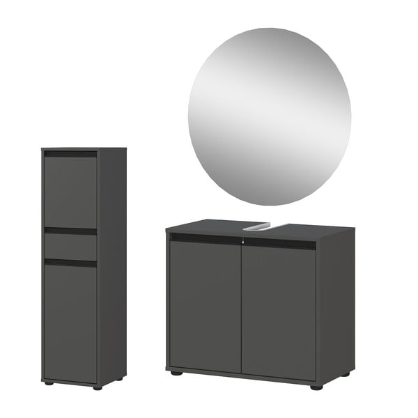 Antracitno siv komplet pohištva za kopalnico Lemont – Germania