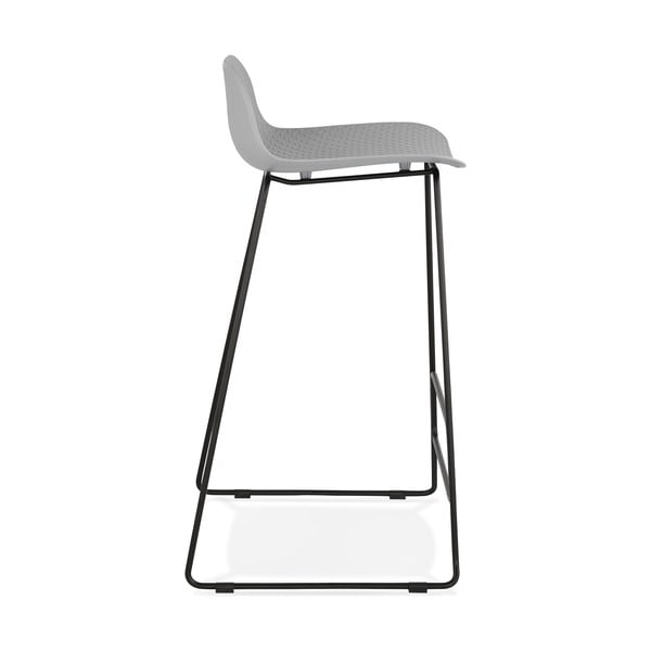 Siv barski stol s črnim podnožjem Kokoon Slade, višina sedeža 76 cm-image-3