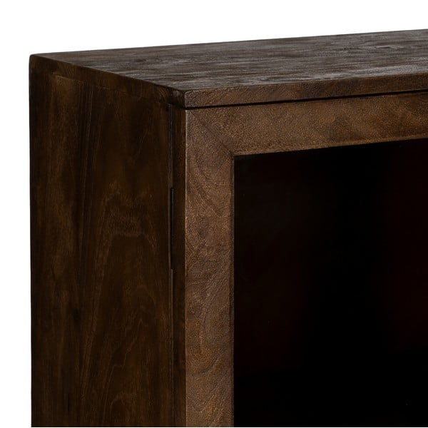 Rjava vitrina iz masivnega manga 80x140x40 cm Ravi – Ixia-image-4