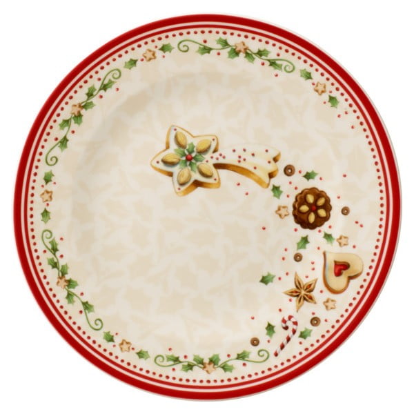 Bež porcelanasti krožnik z božičnim motivom Villeroy&Boch Falling Stars, ø 21,5 cm