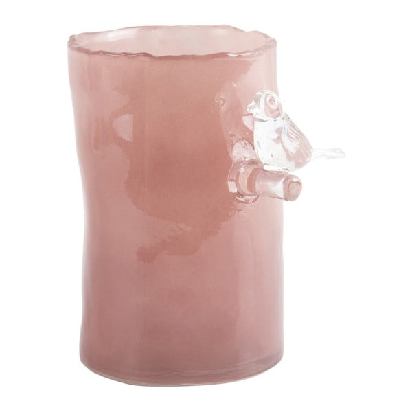 Rožnata steklena vaza (višina 15 cm) Bird On Branch – PT LIVING-image-2