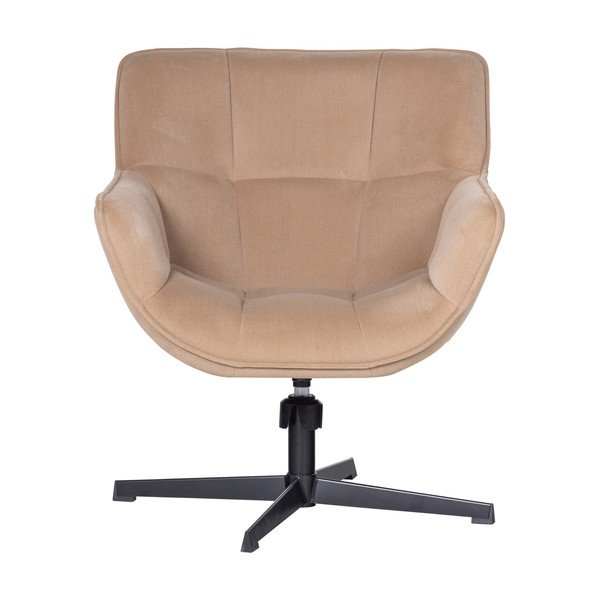 Bež vrtljiv žameten fotelj Wibo – WOOOD-image-2