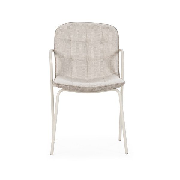 Bež oblazinjen jedilni stol z nasloni za roke Angie – Marckeric-image-2