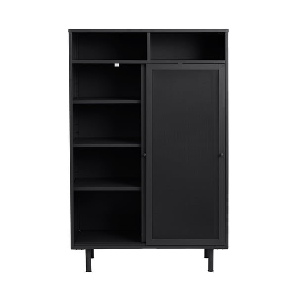 Črna kovinska omarica z drsnimi vrati 90x140x40 cm Veep – Unique Furniture-image-4