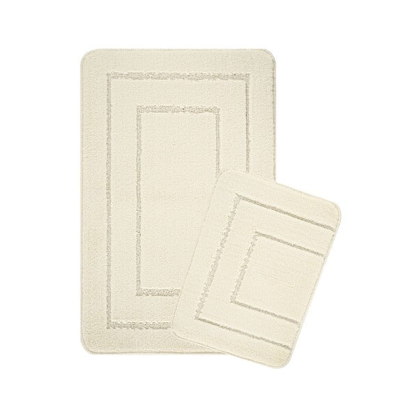 Kremno bele kopalniške preproge v kompletu 2 ks 50x80 cm Cerceve – Foutastic