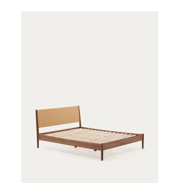 Temno rjava zakonska postelja z letvenim dnom 160x200 cm Elan – Kave Home-image-2