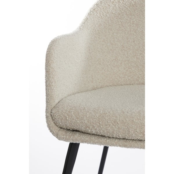 Kremno bel oblazinjen jedilni stol z nasloni za roke Leone – Light & Living-image-3