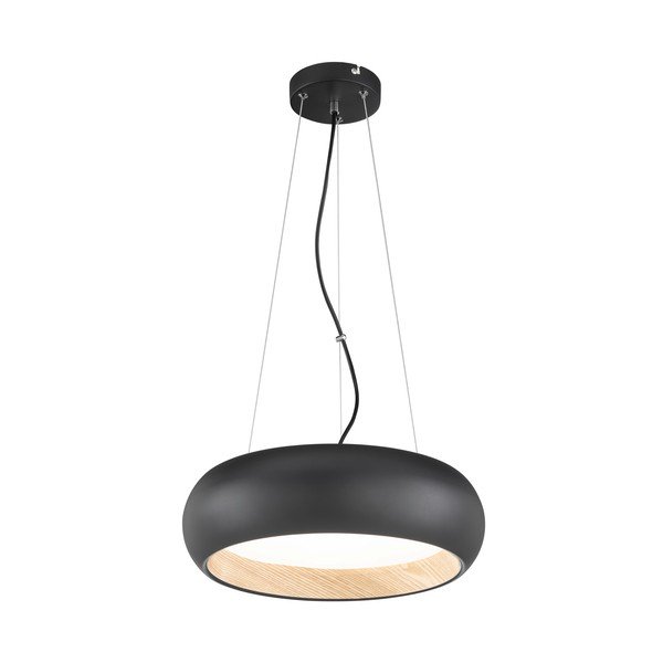 Črna LED zatemnitvena viseča svetilka s kovinskim senčilom ø 40 cm Wood – Fischer & Honsel