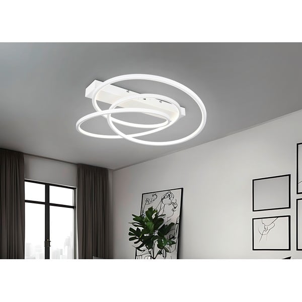 Bela LED zatemnitvena stropna svetilka 49x64 cm Darvin – Trio-image-1