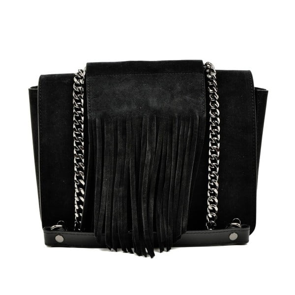Črna usnjena torbica Luisa Vannini Resto
