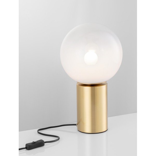 Bela/v zlati barvi steklena namizna svetilka (višina 35,5 cm) Vita – Nova Luce-image-2