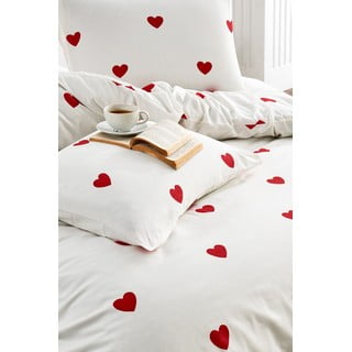 Kremno bela posteljnina za zakonsko posteljo/podaljšana iz renforce bombaža z rjuho/4-delna 200x220 cm Mini Hearts – Mila Home